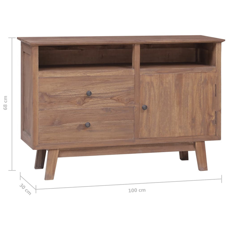 vidaXL Sideboard 100x30x68 cm Solid Teak Wood