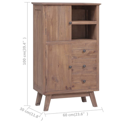 vidaXL Highboard 60x30x100 cm Solid Teak Wood