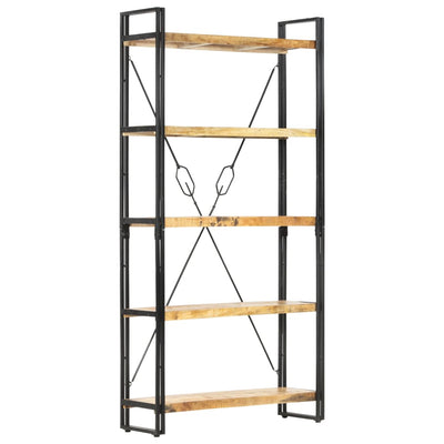 vidaXL 5-Tier Bookcase 90x30x180 cm Solid Mango Wood