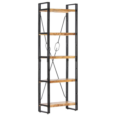 vidaXL 5-Tier Bookcase 140x30x180 cm Solid Mango Wood