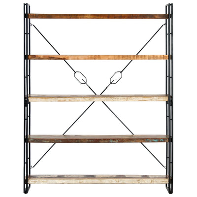 vidaXL 5-Tier Bookcase 140x30x180 cm Solid Reclaimed Wood