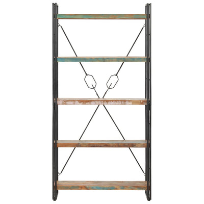 vidaXL 5-Tier Bookcase 90x30x180 cm Solid Reclaimed Wood
