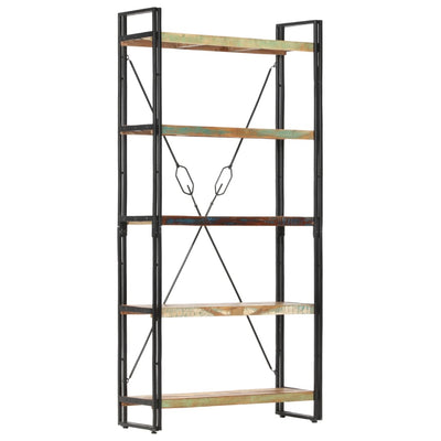 vidaXL 5-Tier Bookcase 90x30x180 cm Solid Reclaimed Wood