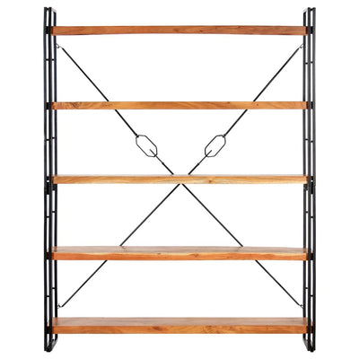 vidaXL 5-Tier Bookcase 60x30x180 cm Solid Acacia Wood