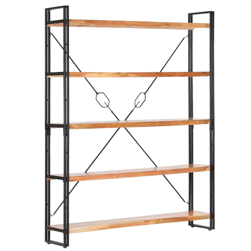 vidaXL 5-Tier Bookcase 60x30x180 cm Solid Acacia Wood