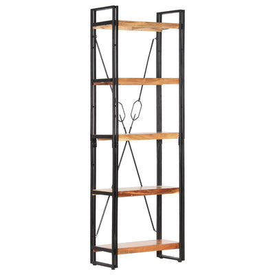 vidaXL 5-Tier Bookcase 60x30x180 cm Solid Acacia Wood