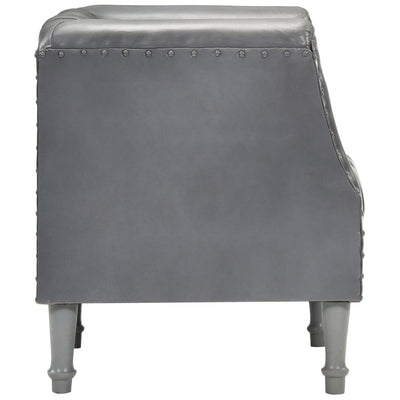 vidaXL Tub Chair Black Real Goat Leather