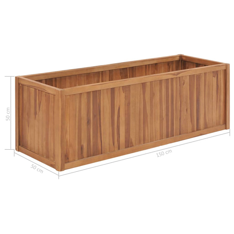 vidaXL Garden Raised Bed 150x50x70 cm Solid Teak Wood