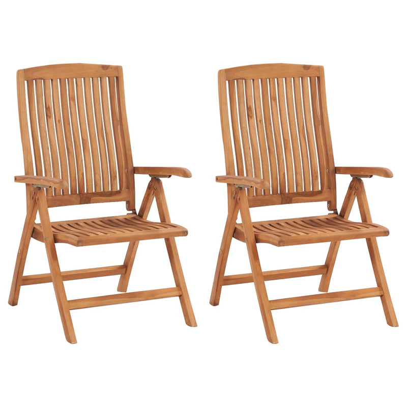 vidaXL Reclining Garden Chairs 2 pcs Solid Teak Wood
