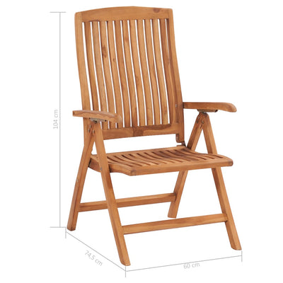 vidaXL Reclining Garden Chairs 2 pcs Solid Teak Wood