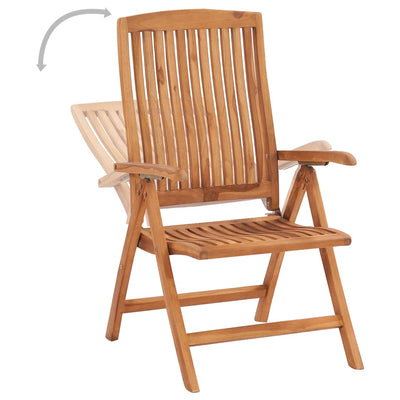 vidaXL Reclining Garden Chairs 2 pcs Solid Teak Wood