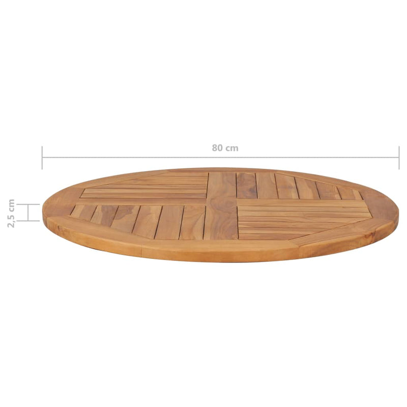 vidaXL Table Top Solid Teak Wood Square 80x80x2.5 cm