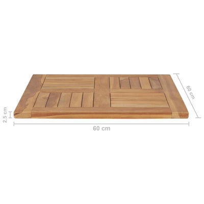 vidaXL Table Top Solid Teak Wood Square 80x80x2.5 cm