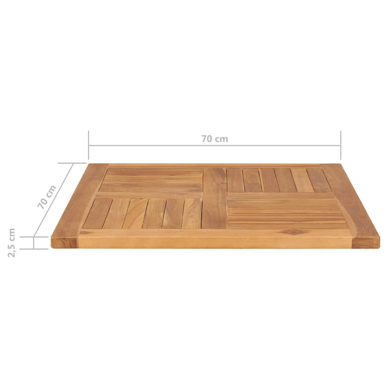 vidaXL Table Top Solid Teak Wood Square 80x80x2.5 cm