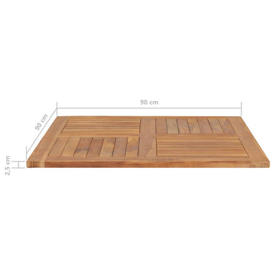 vidaXL Table Top Solid Teak Wood Square 80x80x2.5 cm