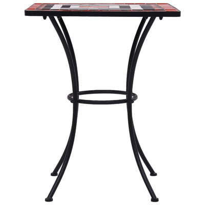 vidaXL 3 Piece Mosaic Bistro Set Ceramic Tile Terracotta and White