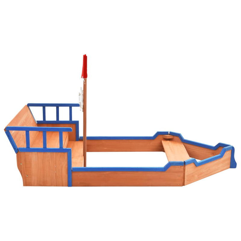 vidaXL Sandbox Pirate Ship Firwood 190x94.5x101 cm