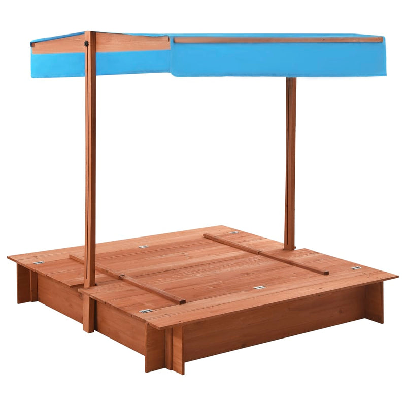 vidaXL Sandbox with Roof Firwood 122x120x123 cm