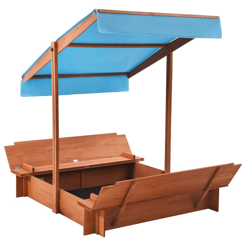 vidaXL Sandbox with Roof Firwood 122x120x123 cm
