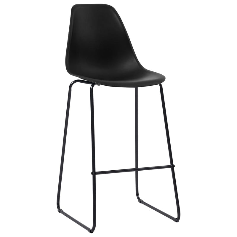 vidaXL Bar Stools 6 pcs Black Plastic