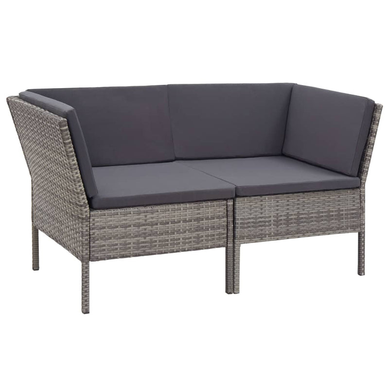 vidaXL 6 Piece Garden Lounge Set with Cushions Poly Rattan Grey