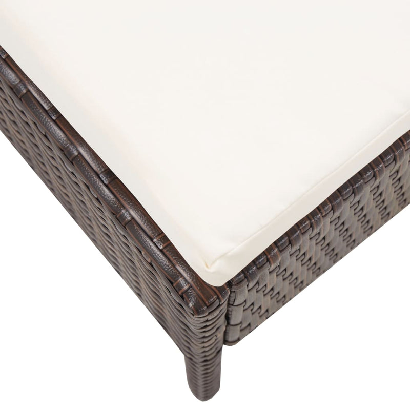 vidaXL 5 Piece Garden Sofa Set with Cushions Poly Rattan Brown