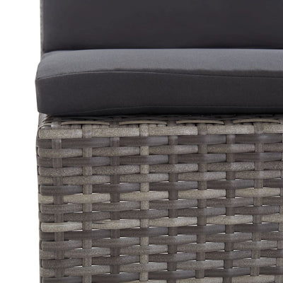 vidaXL 5 Piece Garden Sofa Set with Cushions Poly Rattan Brown