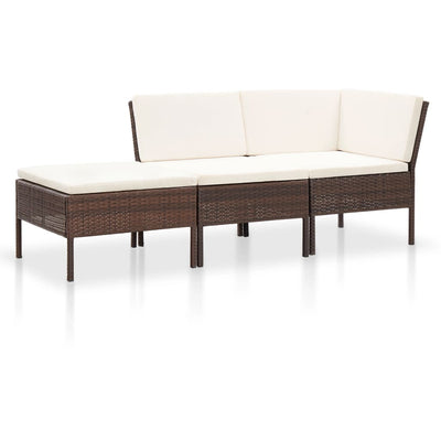 vidaXL 8 Piece Garden Lounge Set with Cushions Poly Rattan Brown