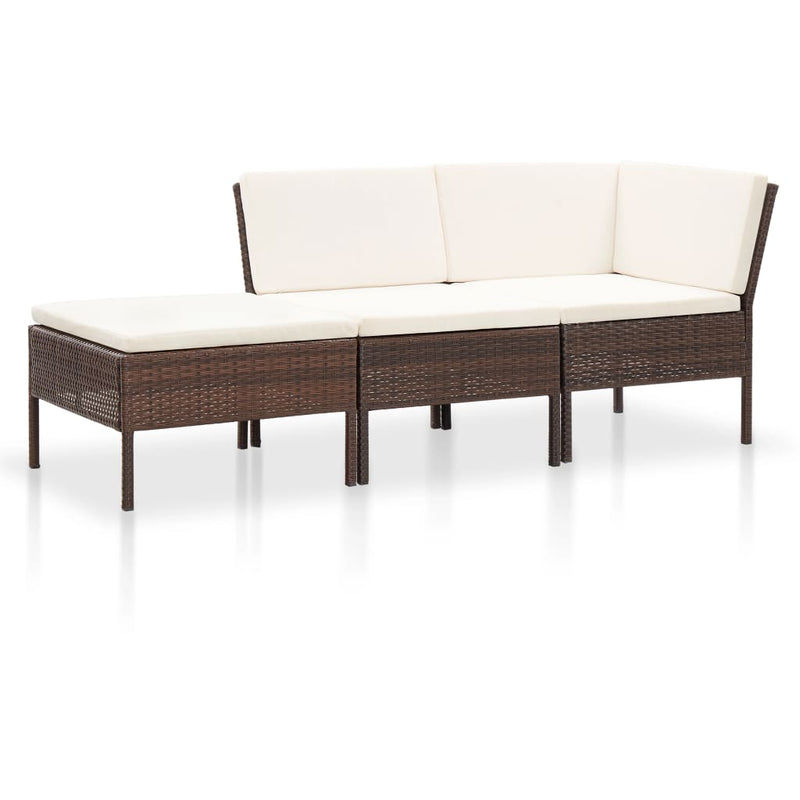 vidaXL 8 Piece Garden Lounge Set with Cushions Poly Rattan Brown
