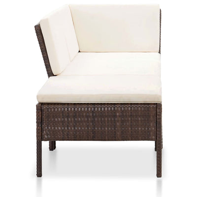 vidaXL 8 Piece Garden Lounge Set with Cushions Poly Rattan Brown