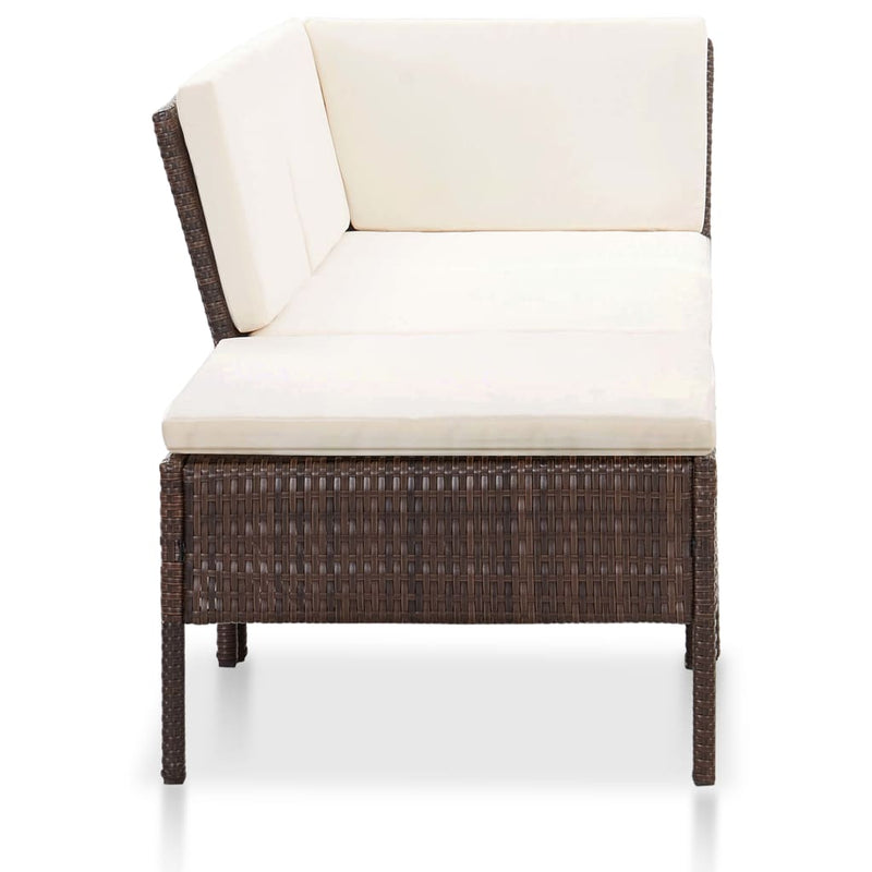 vidaXL 8 Piece Garden Lounge Set with Cushions Poly Rattan Brown