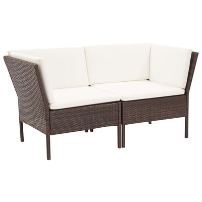 vidaXL 8 Piece Garden Lounge Set with Cushions Poly Rattan Brown