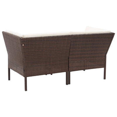 vidaXL 8 Piece Garden Lounge Set with Cushions Poly Rattan Brown