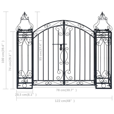 vidaXL Ornamental Garden Gate Wrought Iron 122x20.5x160 cm