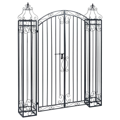 vidaXL Ornamental Garden Gate Wrought Iron 122x20.5x160 cm