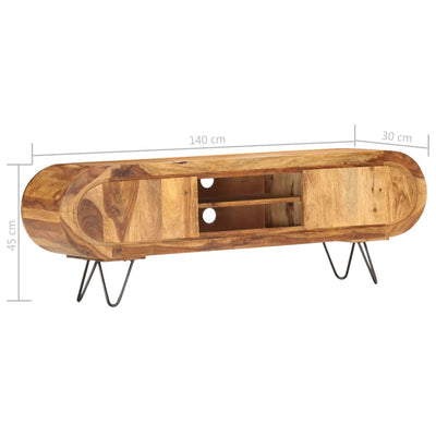 vidaXL TV Cabinet 140x30x45 cm Solid Sheesham Wood