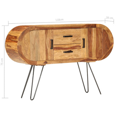 vidaXL Sideboard 118x28x75 cm Solid Sheesham Wood