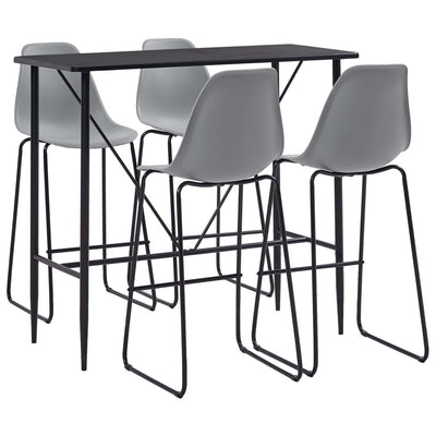 vidaXL 5 Piece Bar Set Plastic Black