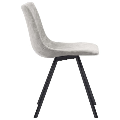 vidaXL 9 Piece Dining Set Light Grey Faux Leather