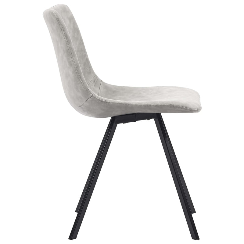 vidaXL 9 Piece Dining Set Light Grey Faux Leather