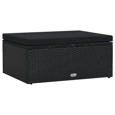 vidaXL 5 Piece Garden Lounge Set with Cushions Poly Rattan Black