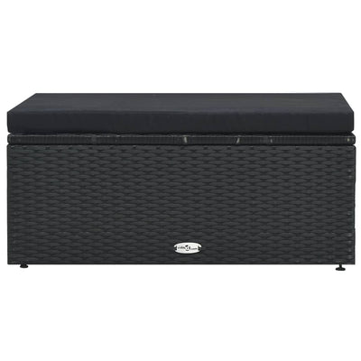 vidaXL 5 Piece Garden Lounge Set with Cushions Poly Rattan Black