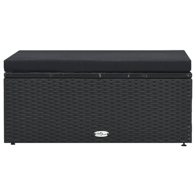 vidaXL 5 Piece Garden Lounge Set with Cushions Poly Rattan Black