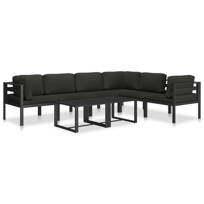 vidaXL Sectional Corner Sofa 1 pc with Cushions Aluminium Anthracite