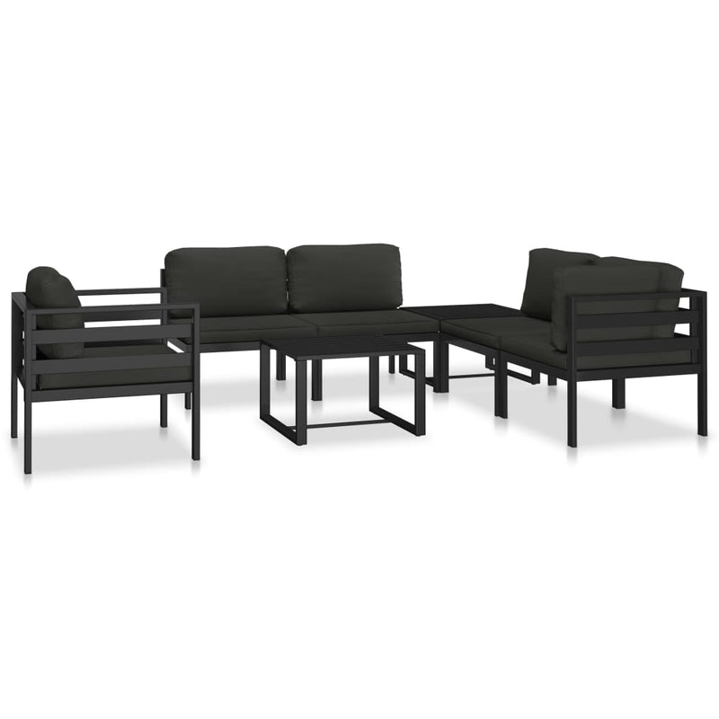 vidaXL Sectional Corner Sofa 1 pc with Cushions Aluminium Anthracite