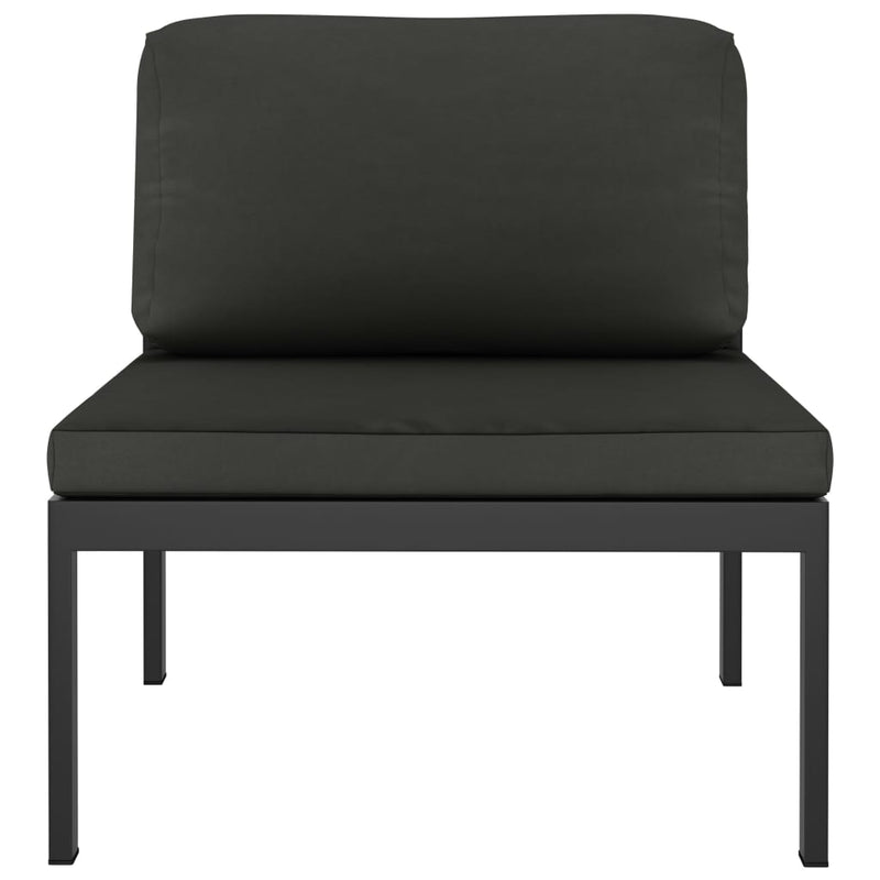 vidaXL Sectional Middle Sofa with Cushions Aluminium Anthracite