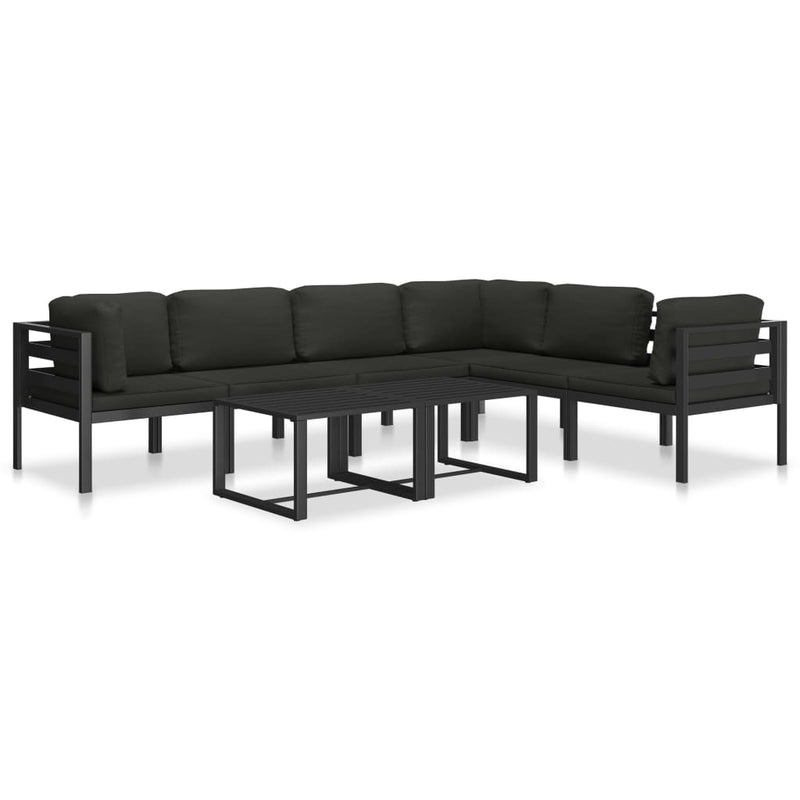 vidaXL Sectional Middle Sofa with Cushions Aluminium Anthracite