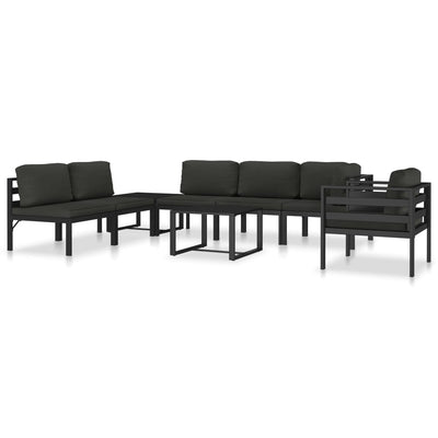 vidaXL Single Sofa with Cushions Aluminium Anthracite