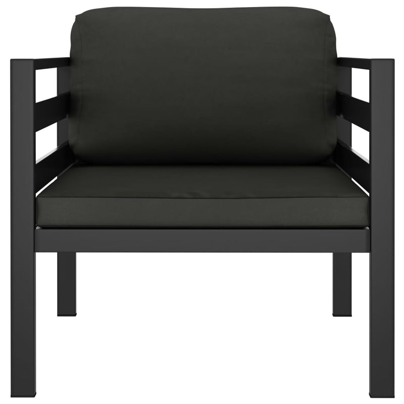 vidaXL Single Sofa with Cushions Aluminium Anthracite