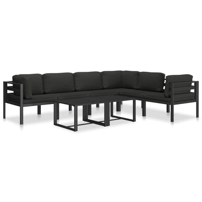 vidaXL Single Sofa with Cushions Aluminium Anthracite